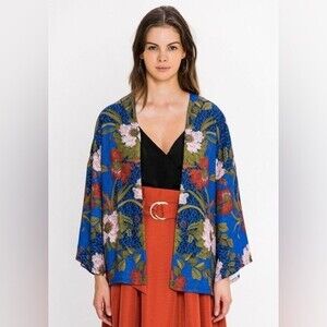 Jealous Tomato Floral Breezy Oversized Cardigan Blazer M/L NWOT